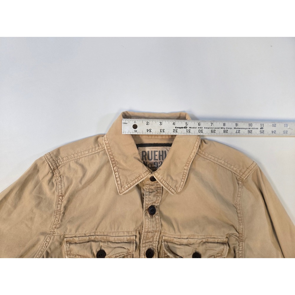 Vintage Ruehl No 925 Mens XL Khaki Tan L/S Military Style Utility Shirt Jacket - Picture 9 of 15